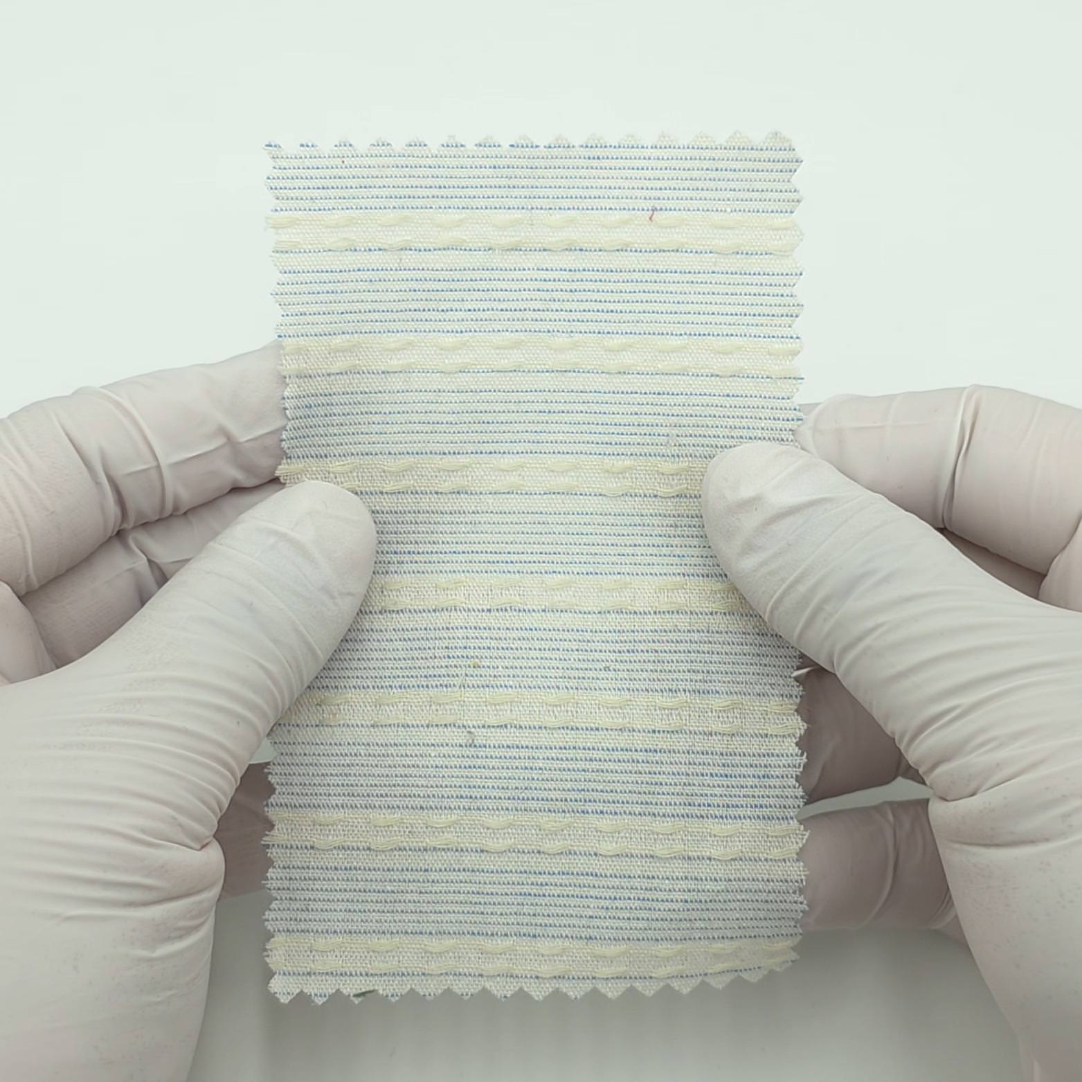 1.Blue-2.Gray-3.Red-4.Black Navy-Swatch - Textured Jacquard Stripe Cotton Woven Fabric - FAB 1824