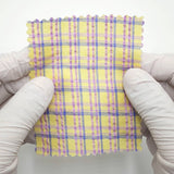 Multi Color Check YarnDyed Polyester Cotton Woven Fabric - FAB1789 - 1.Purple and yellow plaid-2.Yellow and white plaid-3.Light blue and white plaid-4.Pink and white plaid 