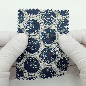 Print Leaf Embroidery Cotton Woven Fabric - FAB1821 - Main Image