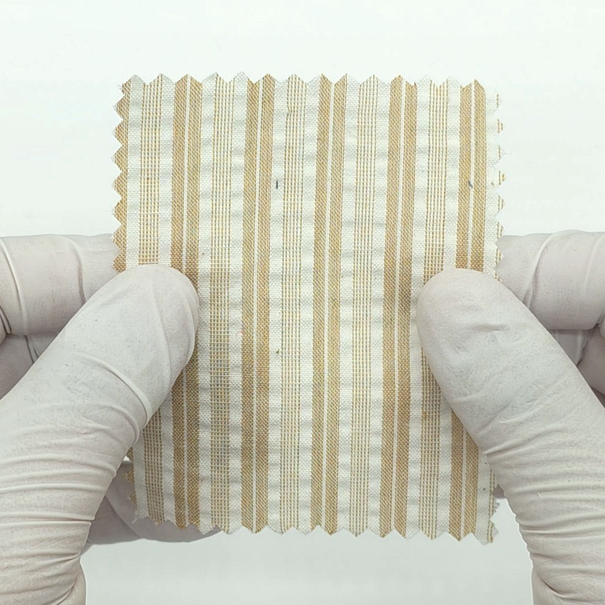 1: Beige-2: Pale Pink-3: Pale Green-4: Pale Yellow-5: Black - Dobby Stripe Woven Cotton Poly Shirting Fabric - FAB 1859