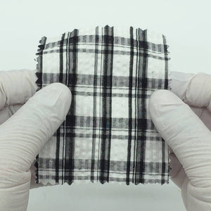 1: Black-2: Blue-3: Navy Blue-4: Black-Swatch - Lightweight Crisp Check Cotton Poly Shirting Woven Fabric - FAB 1925