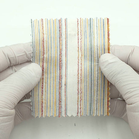 Multi-color Striped Textured Cotton Poly Woven Fabric - FAB1827 - Main