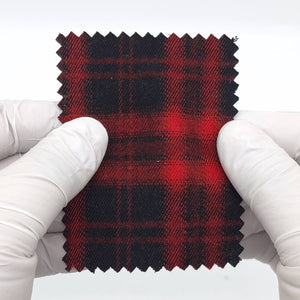 1: Dark Red-2: Navy Blue-3: Charcoal Gray-4: Dark Purple-5: Olive Green - Heavyweight Brushed Tartan Plaid Poly Rayon Span Twill Woven Fabric - FAB 1923