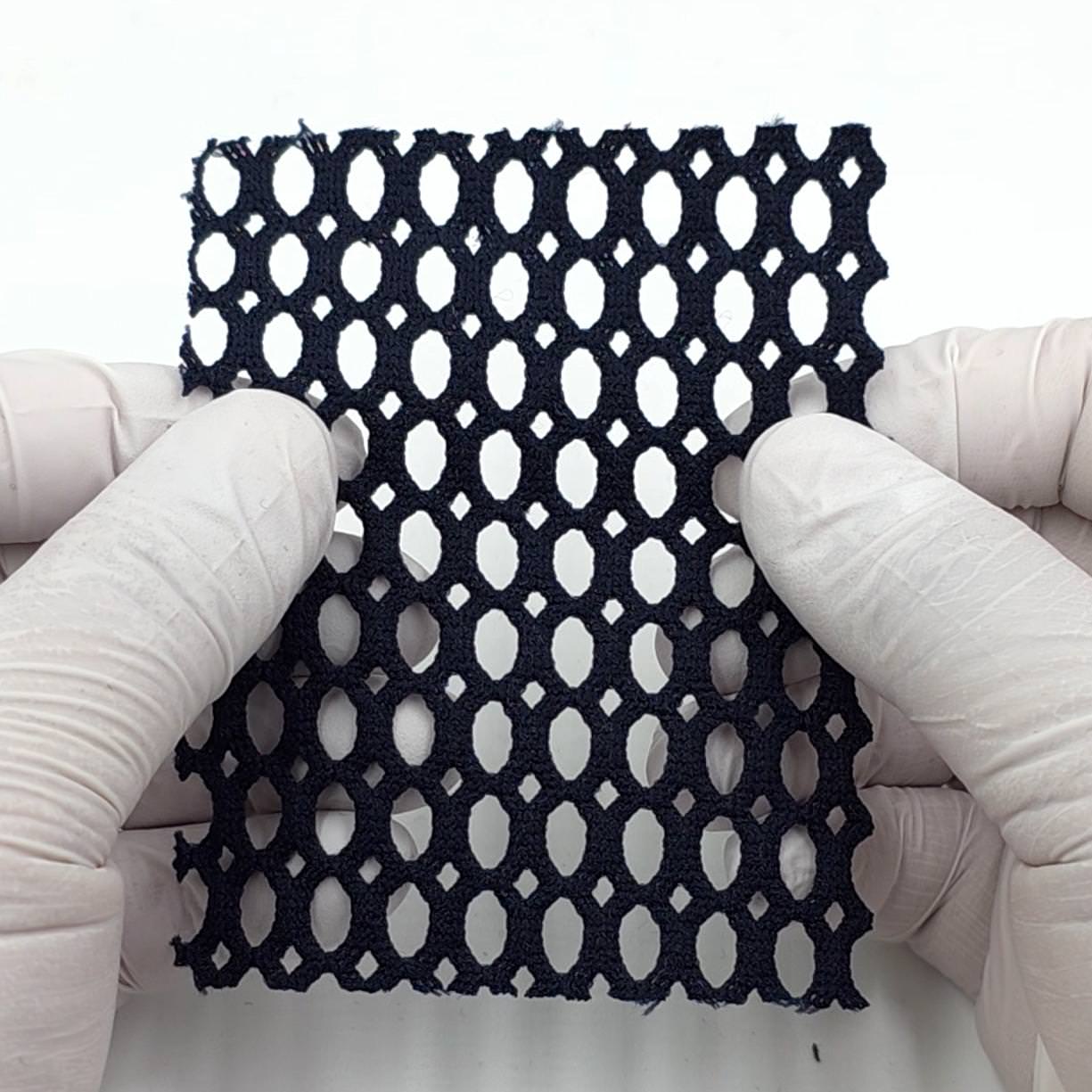 1.Navy-2.White-3.Black-4.Beige-Swatch - Textured Mesh Poly Knit Fabric - FAB 1848