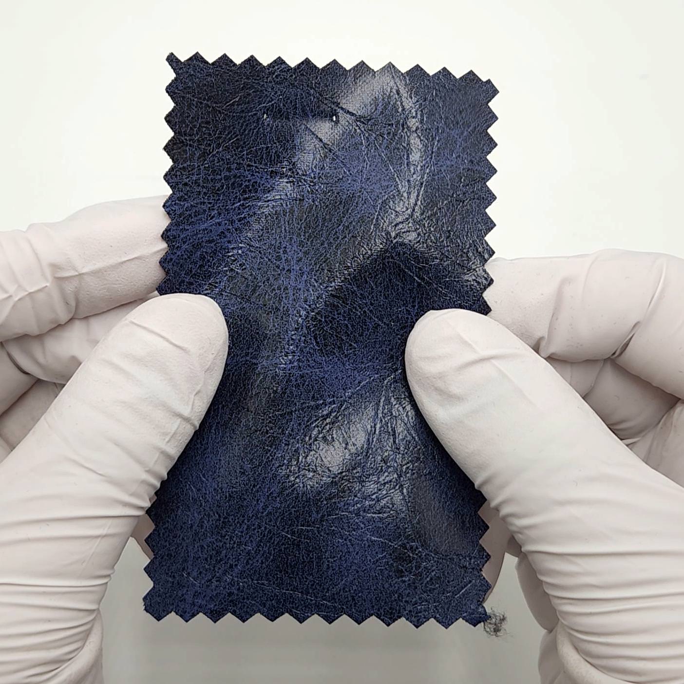 Tie Dye Leather Polyester Polyurethane Knit Fabric - FAB1804 - 1.Navy blue-2.Black-3.Dark brown-4.Charcoal gray-5.Olive green-6.Taupe brown-7.Gray Black 