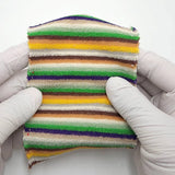 Multi Color Towel Stripe Terry Spandex Cotton Polyester Knit Fabric - FAB1776 - 1.Green/Yellow-2.Red/Blue-3.Red/Orange-4.Pink/Green 