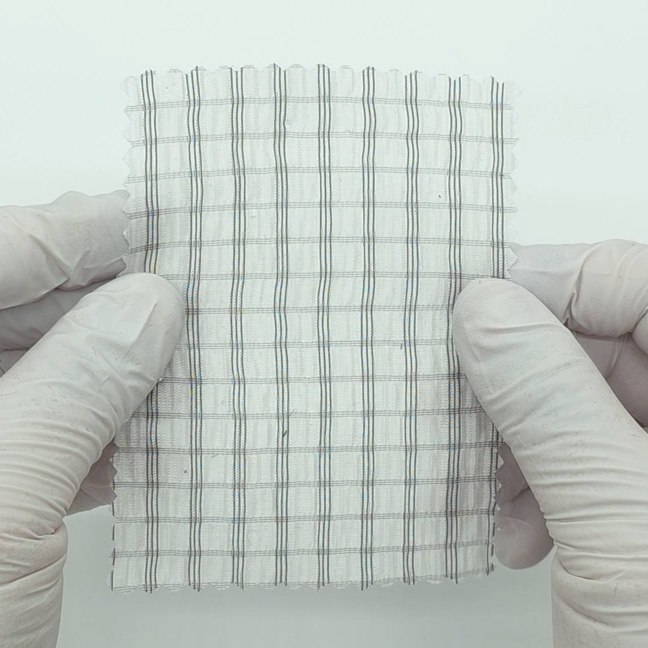 Very Lightweight Crinkle Windowpane Tencel Nylon Woven Fabric - FAB 1926 - Main