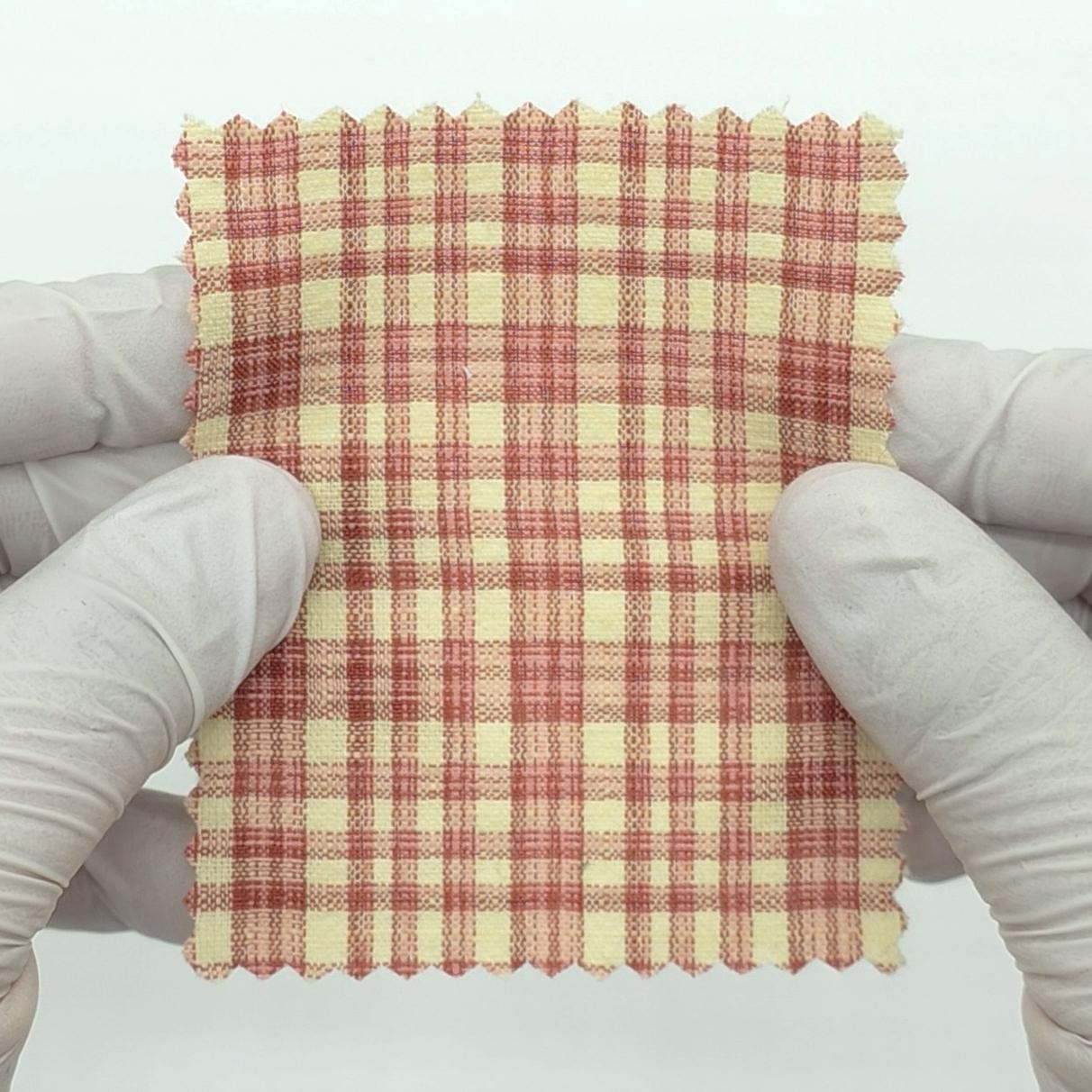 1: Pale Red-2: Light Brown-3: Light Blue-4: Black-Swatch - Gingham Plain Cotton Woven Fabric - FAB 1861