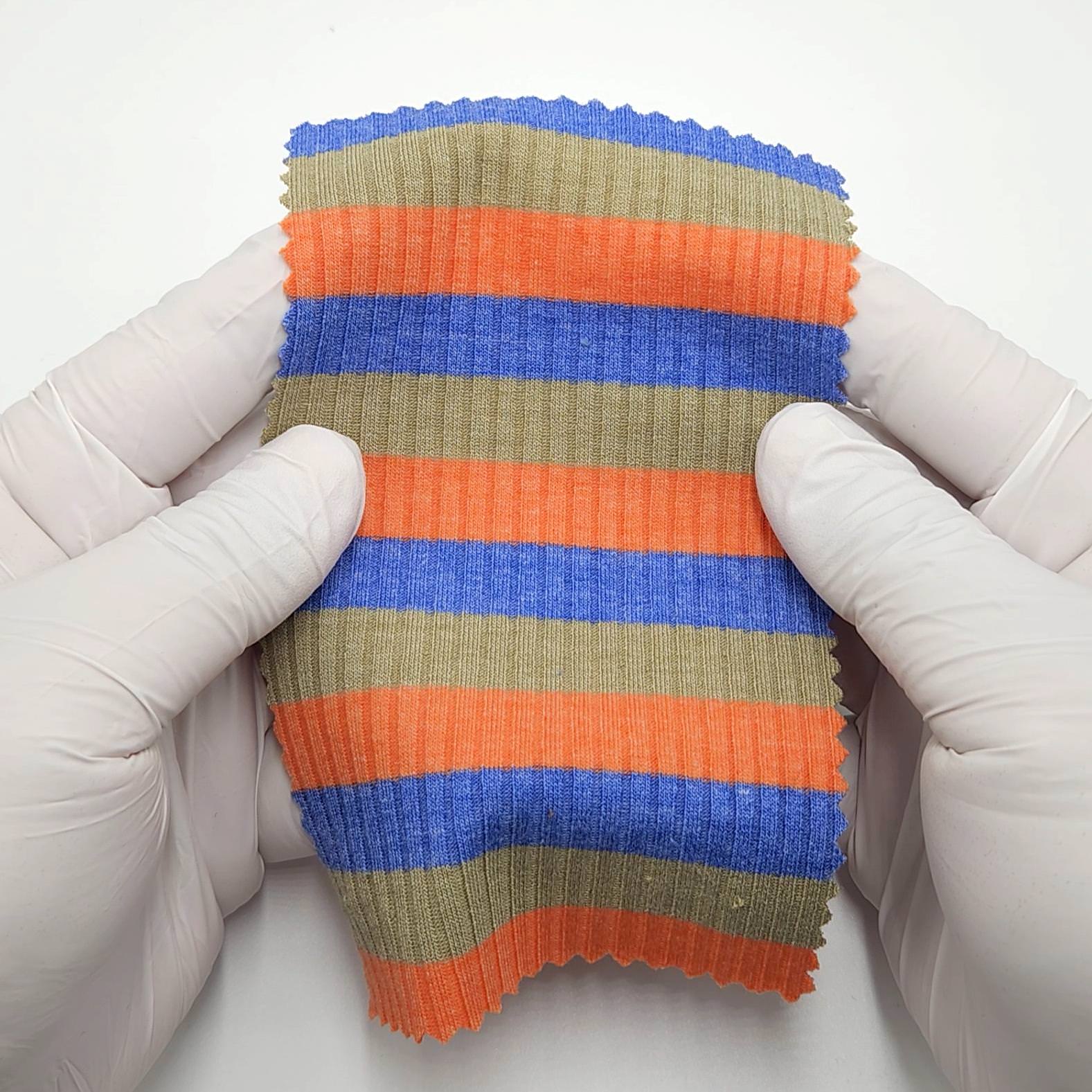 Stripe Rib YarnDyed Spandex Rayon Knit Fabric - FAB 1780 -