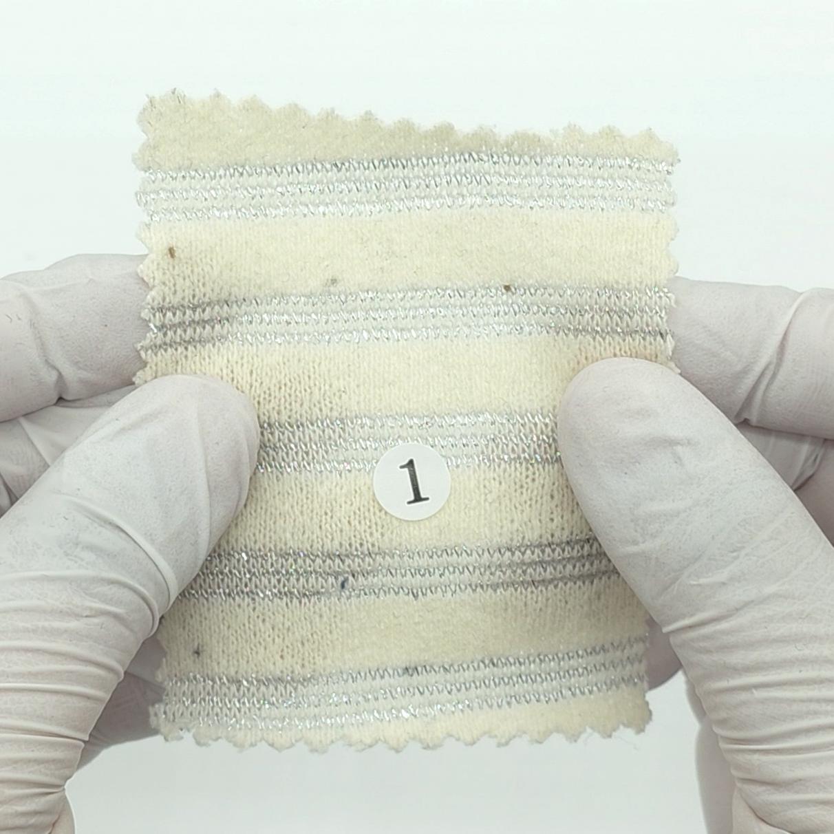 1: Light Gray-2: Light Pink-3: Light Blue-4: Warm Gray-5: Dark Brown - Metallic Stripe Knit Acry Metal Fabric - FAB 1858