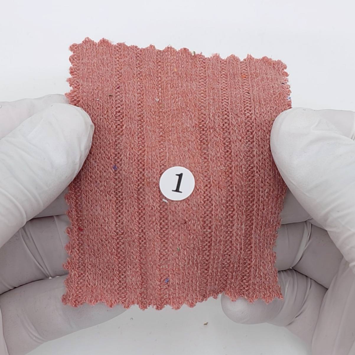 1.Pink Beige-2.Beige-3.Beige-4.Olive-5.Mint Blue - Hairy TR Stripe Irregular Rayon Polyester Knit Fabric - FAB 1818