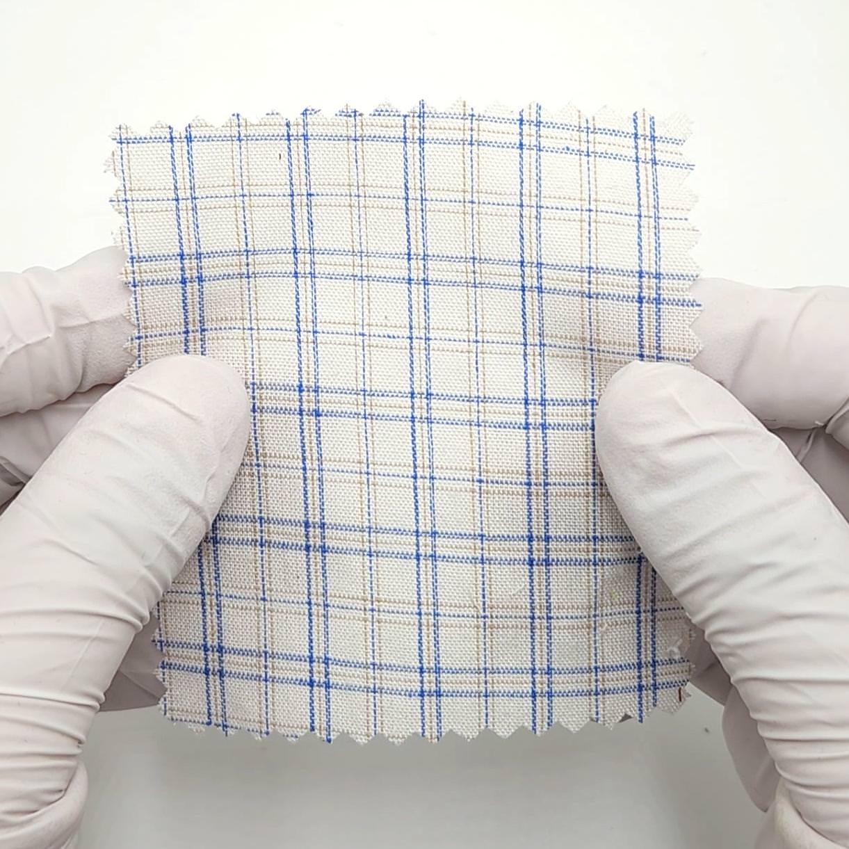 1.Light Blue Plaid-2.Mint Green-3.Light Beige-4.Charcoal Plaid-Swatch - Check YarnDyed Cotton Woven Fabric - FAB 1798