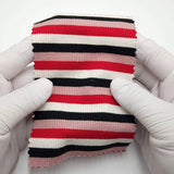 Stripe Rib YarnDyed Rayon Spandex Knit Fabric - FAB1779 - 1.Red-2.Light blue-3.Yellow-4.Black 