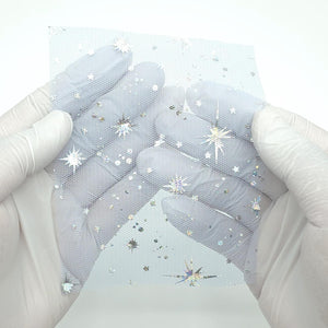 Star Foil Poly Knit Fabric - FAB1949