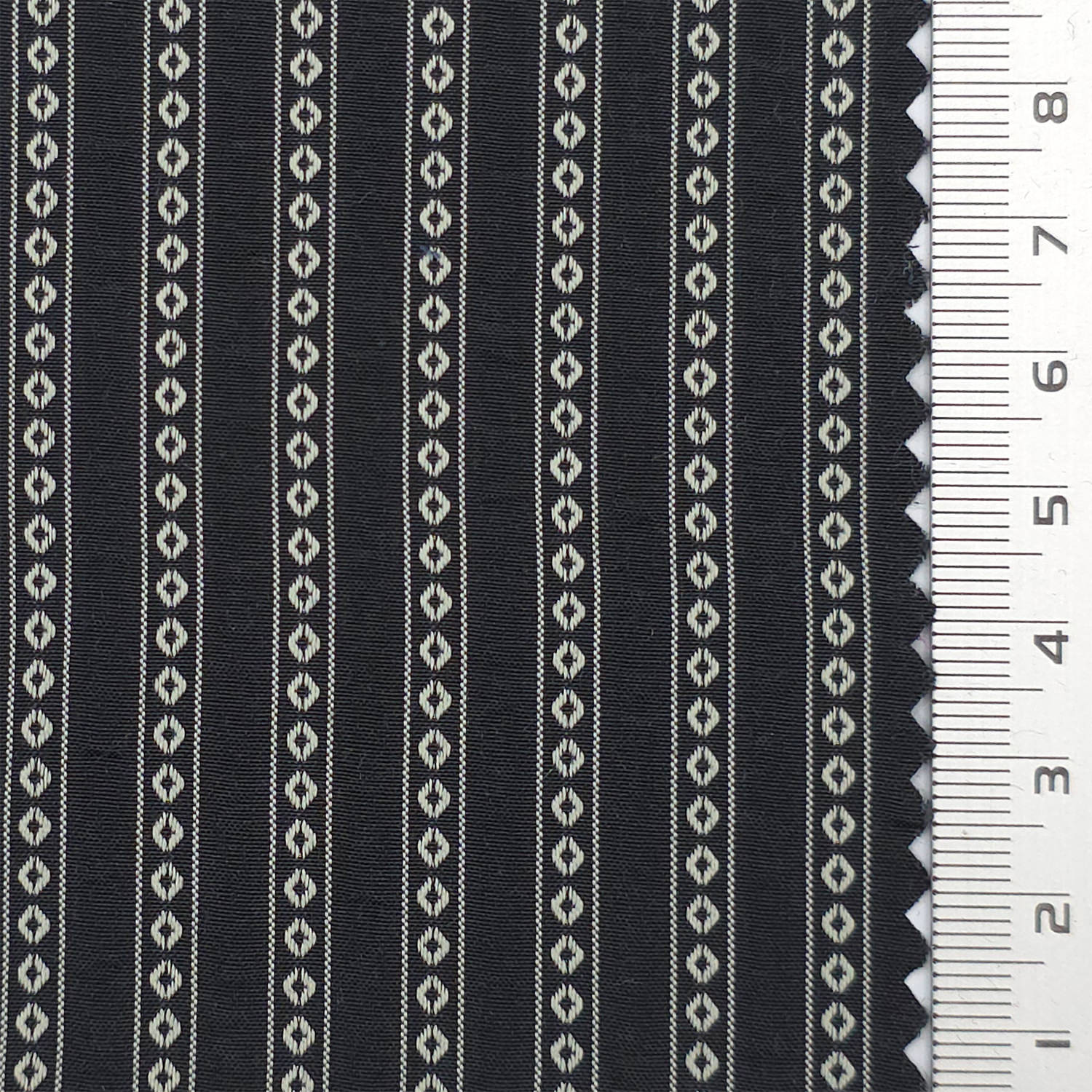 Stripe Jacquard Cotton Polyester Woven Fabric - FAB 1820 - 10.Black