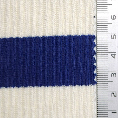 1 Inch Stripe Rib Cotton Spandex Knit Fabric - FAB1608 - 1.White/Black-2.White/Navy-3.White/Red-4.White/Blue-5.White/Blue-6.White/Pink-7.White/Grey-8.White/Green-9.White/Beige-10.White/Royal 
