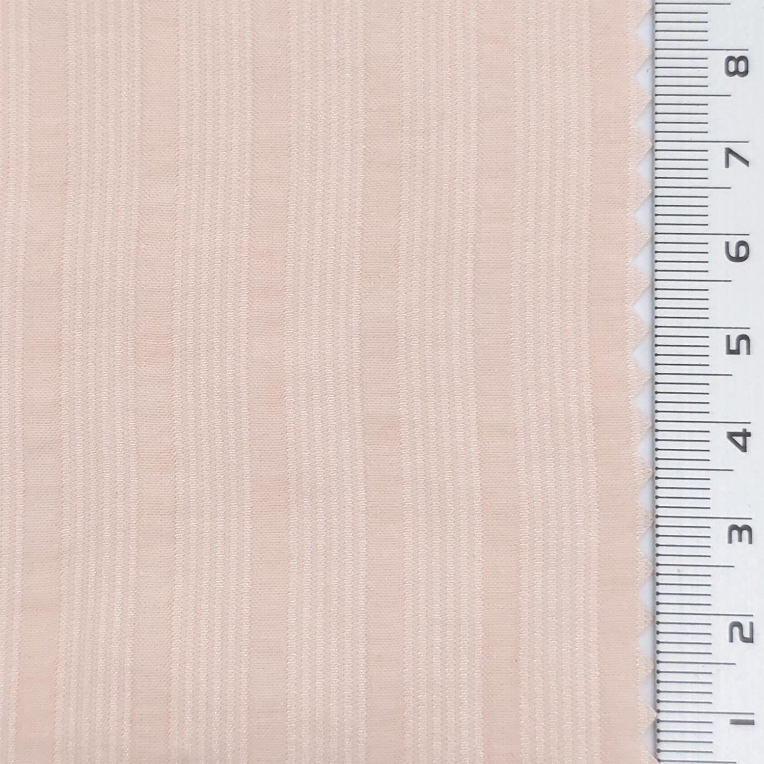 Light Pink - Jacquard Stripe Lyocell Nylon Woven Fabric - FAB1877