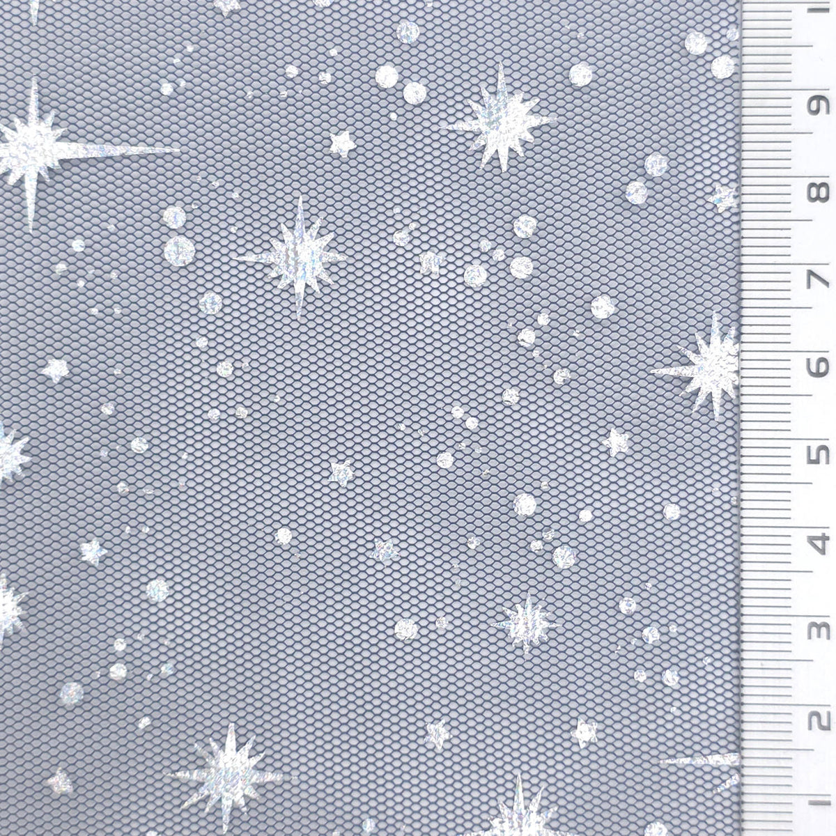 Star Foil Poly Knit Fabric - FAB1949 - Navy