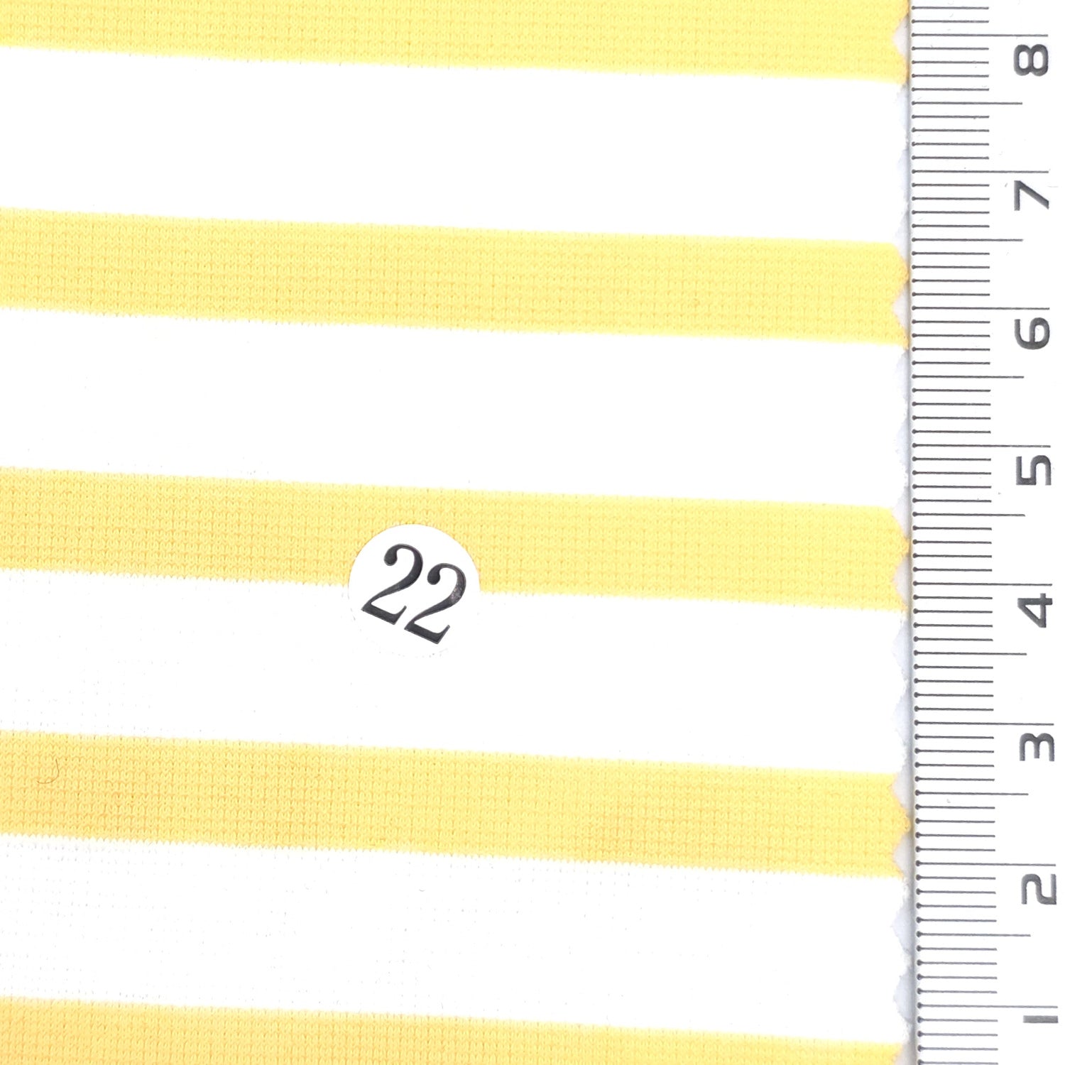 Pale Yellow - Stable Medium Weight Striped Poly Cotton Span Ponte Knit Fabric - FAB 1922