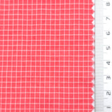 Bright Red - Windowpane Plain Nylon Woven Fabric - FAB1869