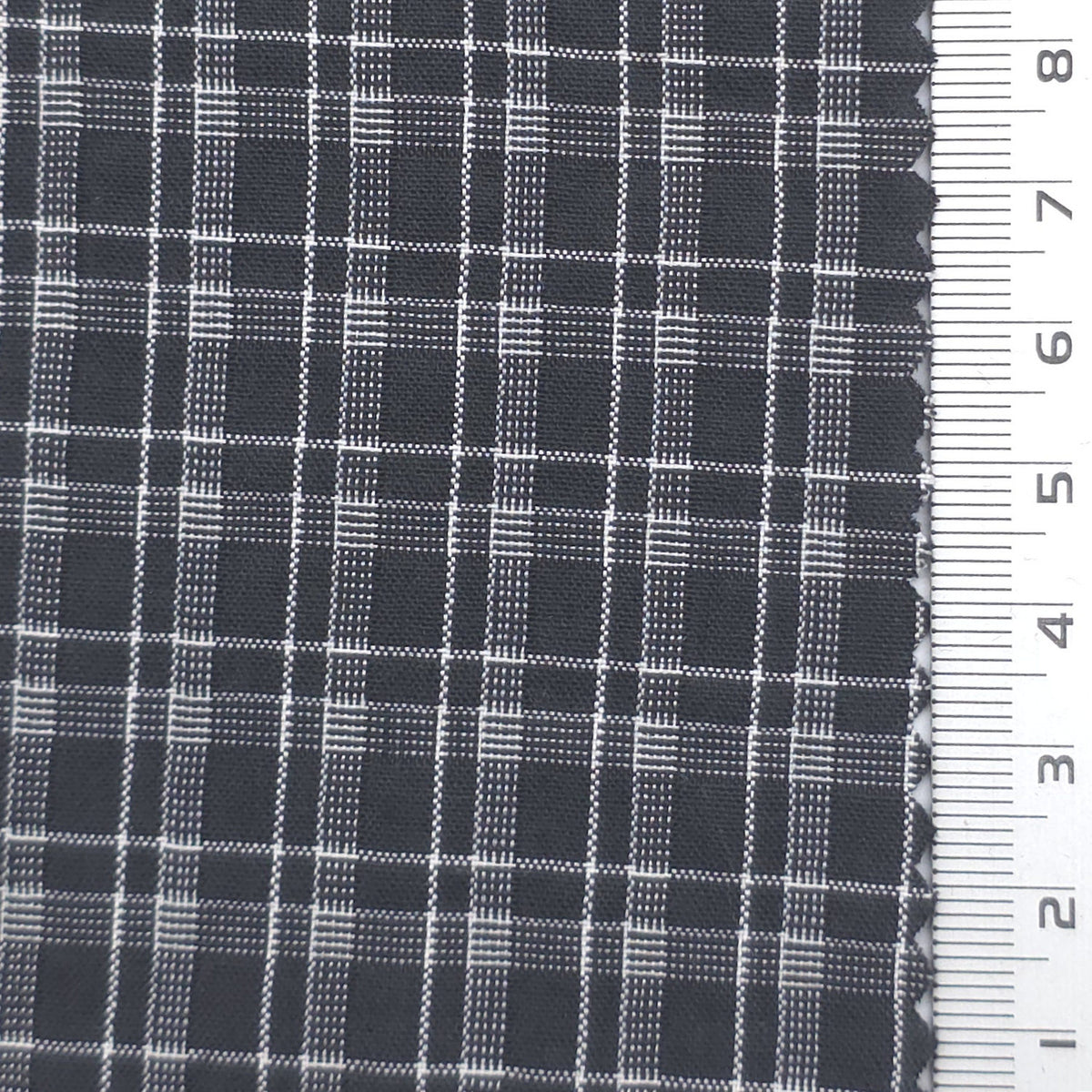 Tattersall Check Polyester Cotton Woven Fabric - FAB1969 - Black