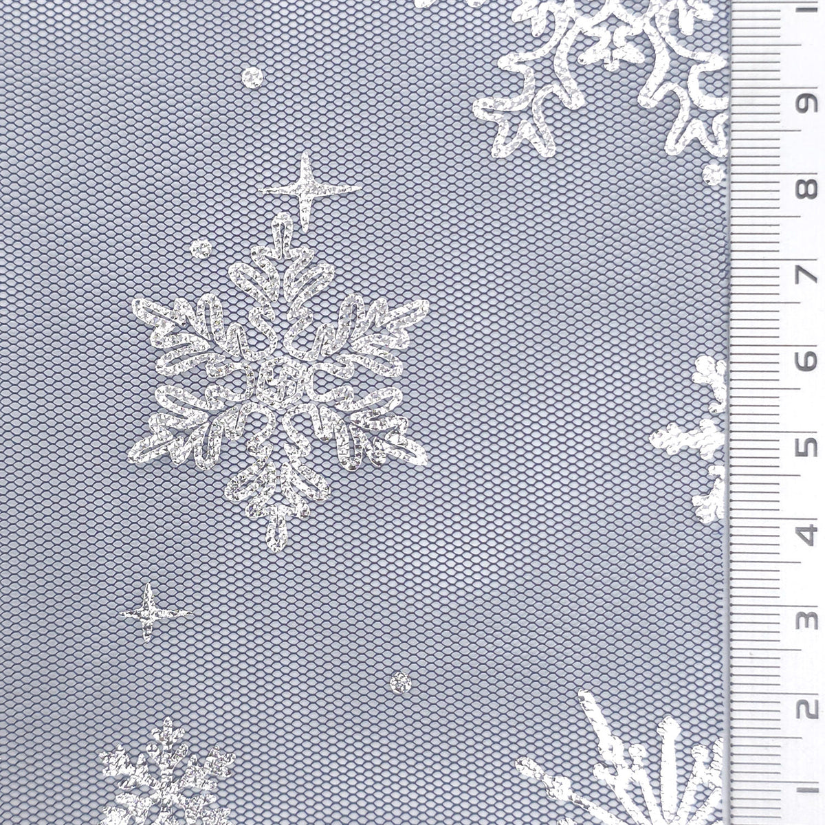 Snowflake Polyester Knit Fabric - FAB1952 - Navy