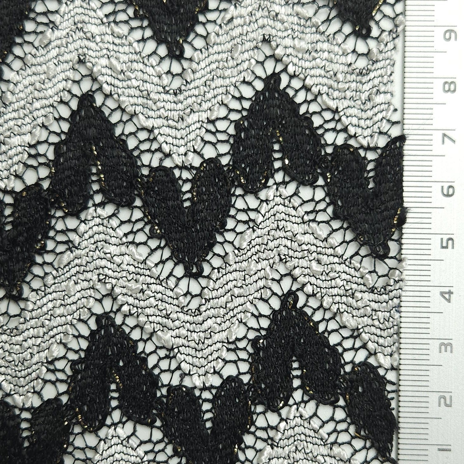 Solid Chevron Lace Polyester Nylon Spandex Knit Fabric - FAB1581