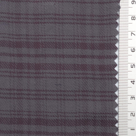 Charcoal Plum Check Cotton Rayon Woven Fabric - FAB1826