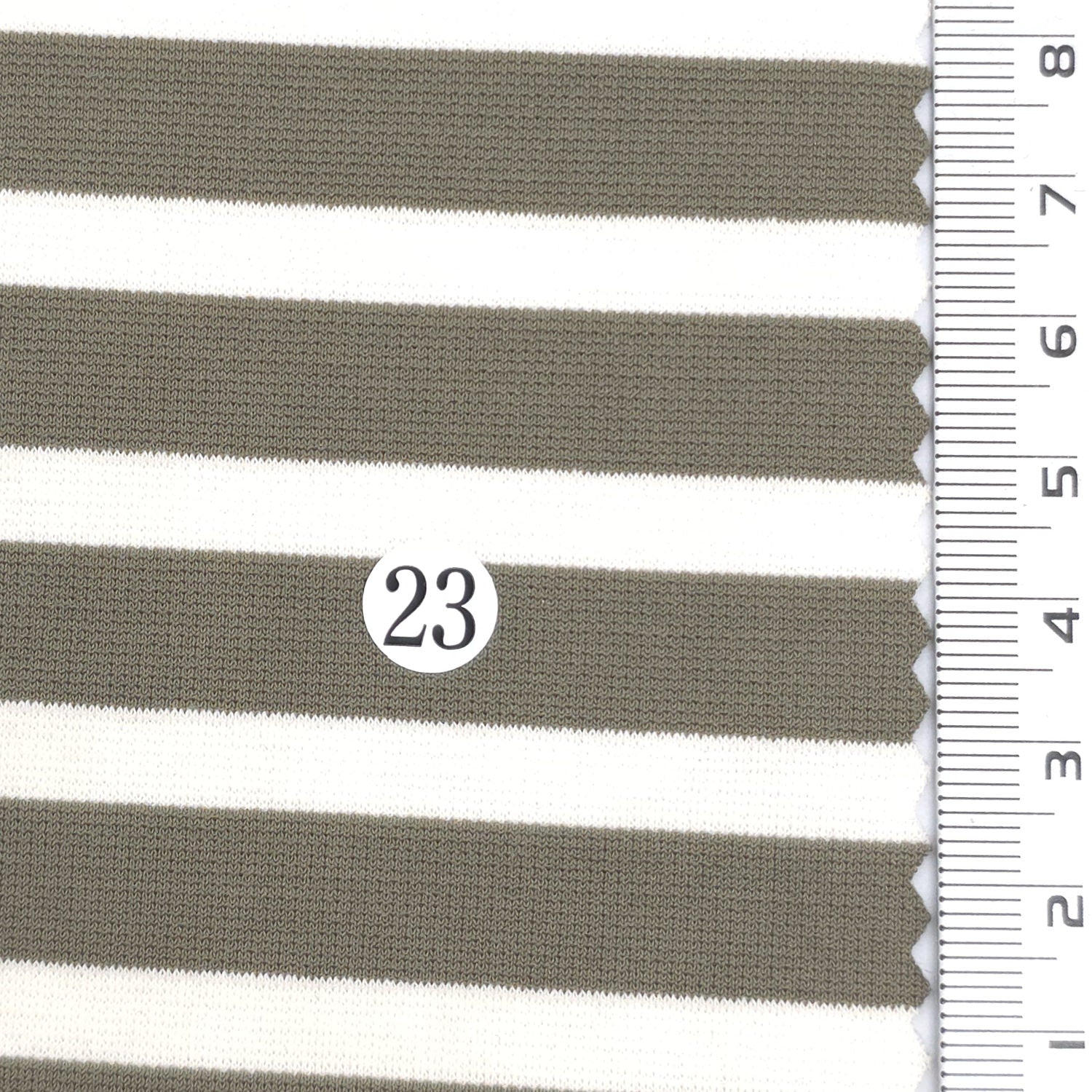 Olive Drab - Stable Medium Weight Striped Poly Cotton Span Ponte Knit Fabric - FAB 1922