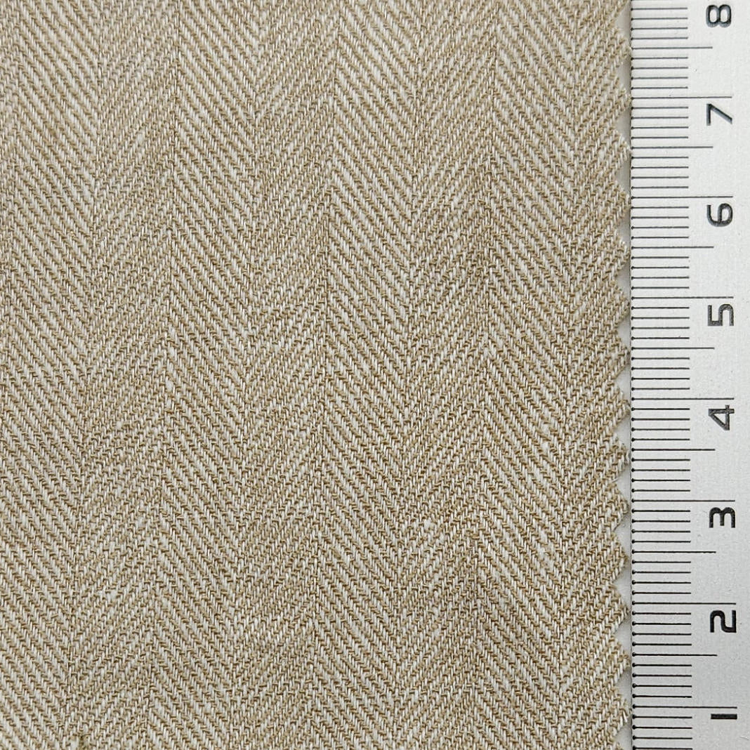 Herringbone Enzyme Washing Rayon Spandex Cotton Linen Woven Fabric - FAB1652