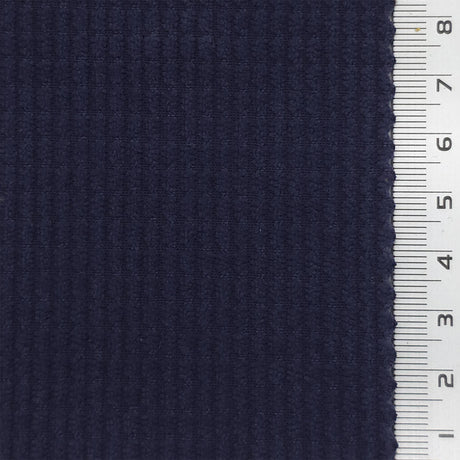 Navy Blue - 8 Wale Textured Corduroy Poly Woven Fabric - FAB1874