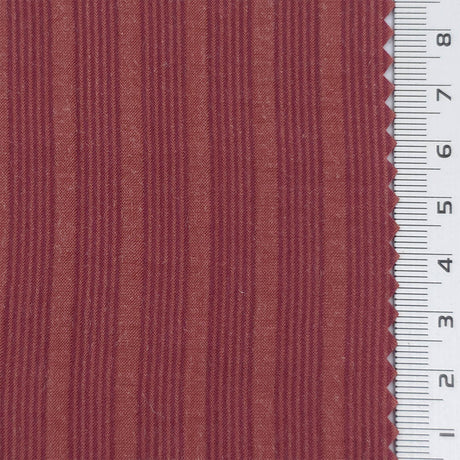 Burgundy - Jacquard Stripe Lyocell Nylon Woven Fabric - FAB1877