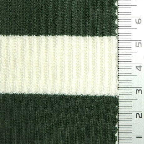 1 Inch Stripe Rib Cotton Spandex Knit Fabric - FAB1608 - 1.White/Black-2.White/Navy-3.White/Red-4.White/Blue-5.White/Blue-6.White/Pink-7.White/Grey-8.White/Green-9.White/Beige-10.White/Royal 