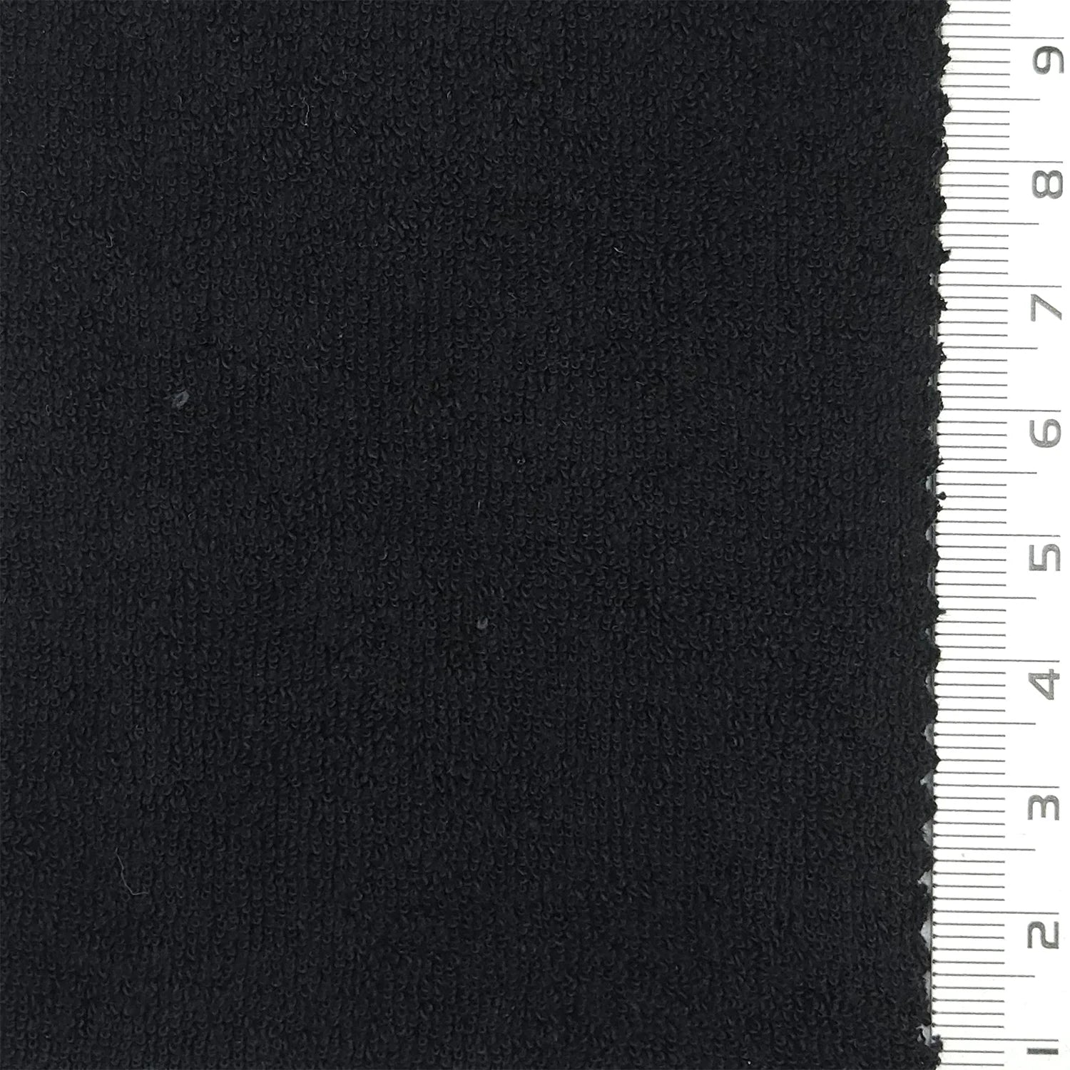 Towelling Solid Terry Cotton Polyester Knit Fabric - FAB 1766 - 13.Black