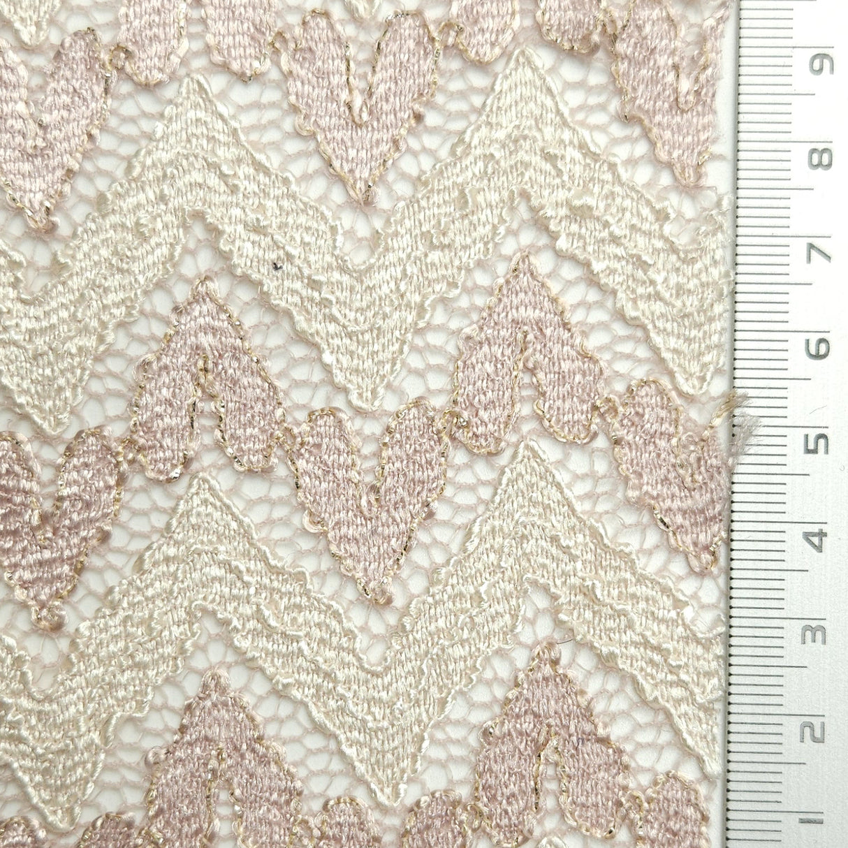 Solid Chevron Lace Polyester Nylon Spandex Knit Fabric - FAB1581