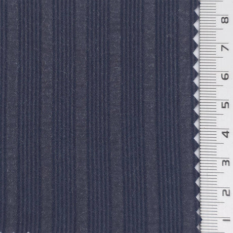 Navy Blue - Jacquard Stripe Lyocell Nylon Woven Fabric - FAB1877