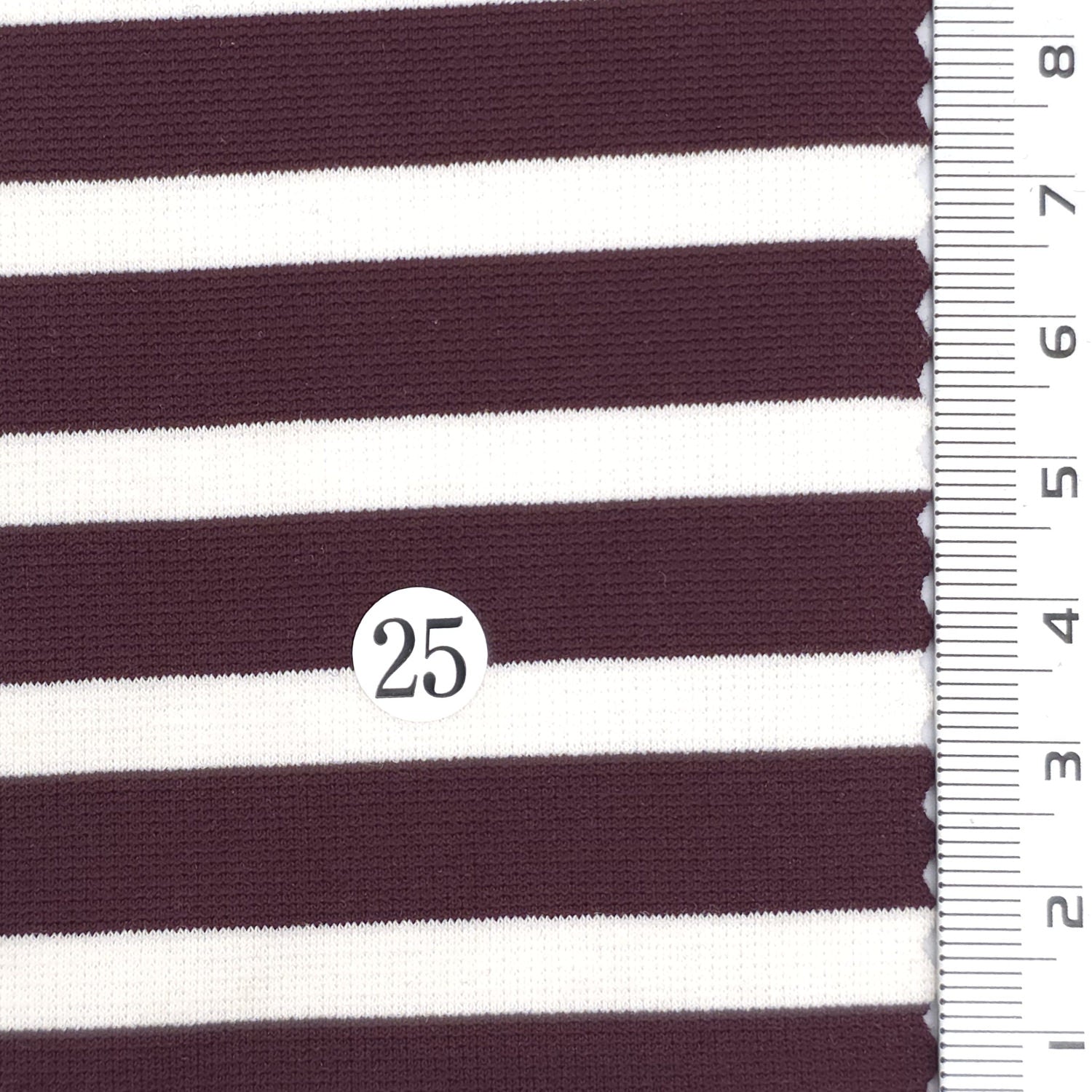 Maroon - Stable Medium Weight Striped Poly Cotton Span Ponte Knit Fabric - FAB 1922