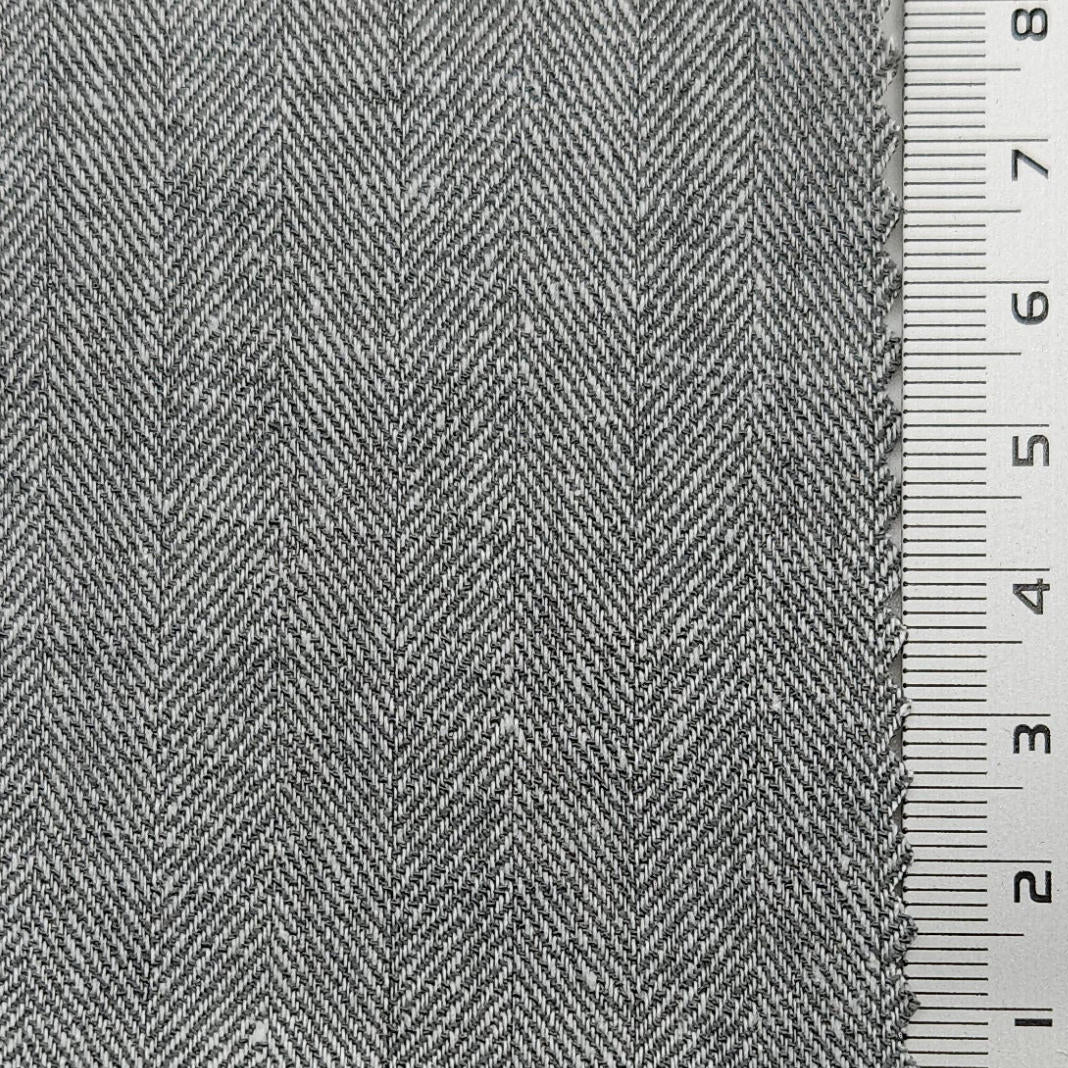 Herringbone Enzyme Washing Rayon Spandex Cotton Linen Woven Fabric - FAB1652