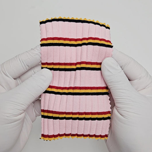 Stripe Rib YarnDyed Spandex Cotton Knit Fabric - Swatch