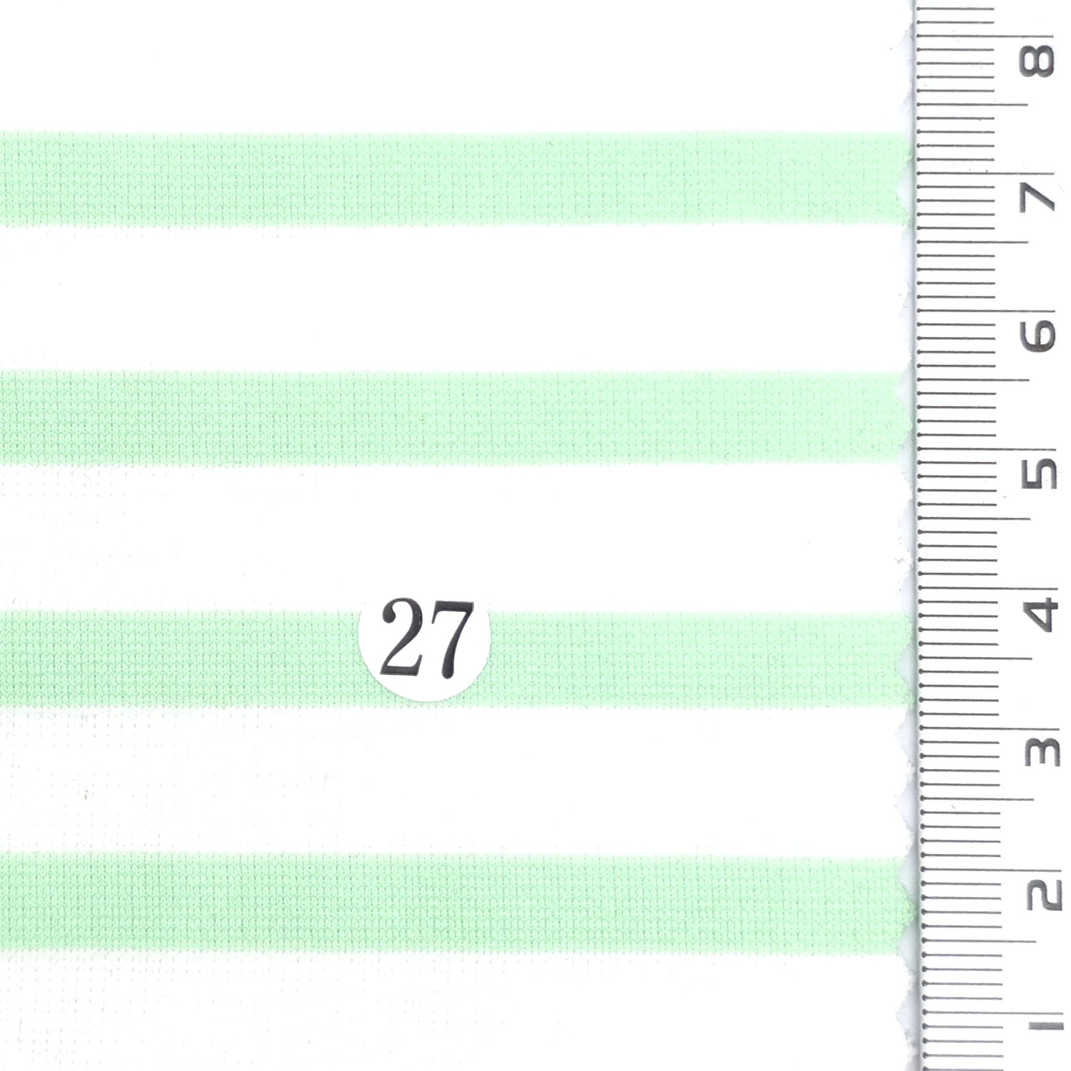 Mint Green - Stable Medium Weight Striped Poly Cotton Span Ponte Knit Fabric - FAB 1922