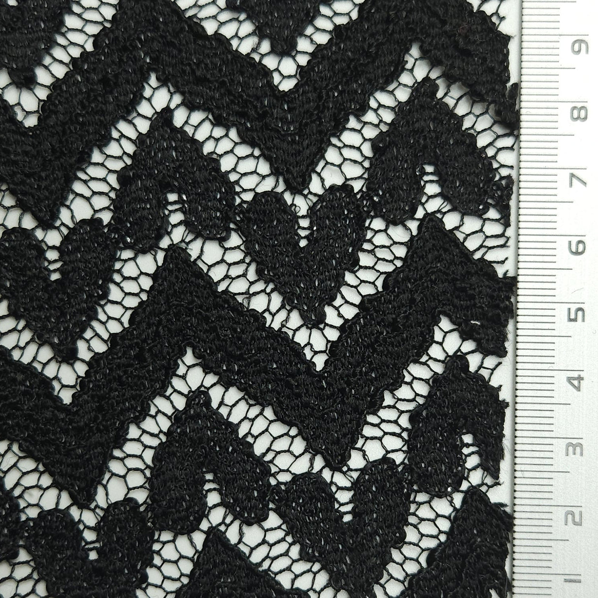 Solid Chevron Lace Polyester Nylon Spandex Knit Fabric - FAB1581