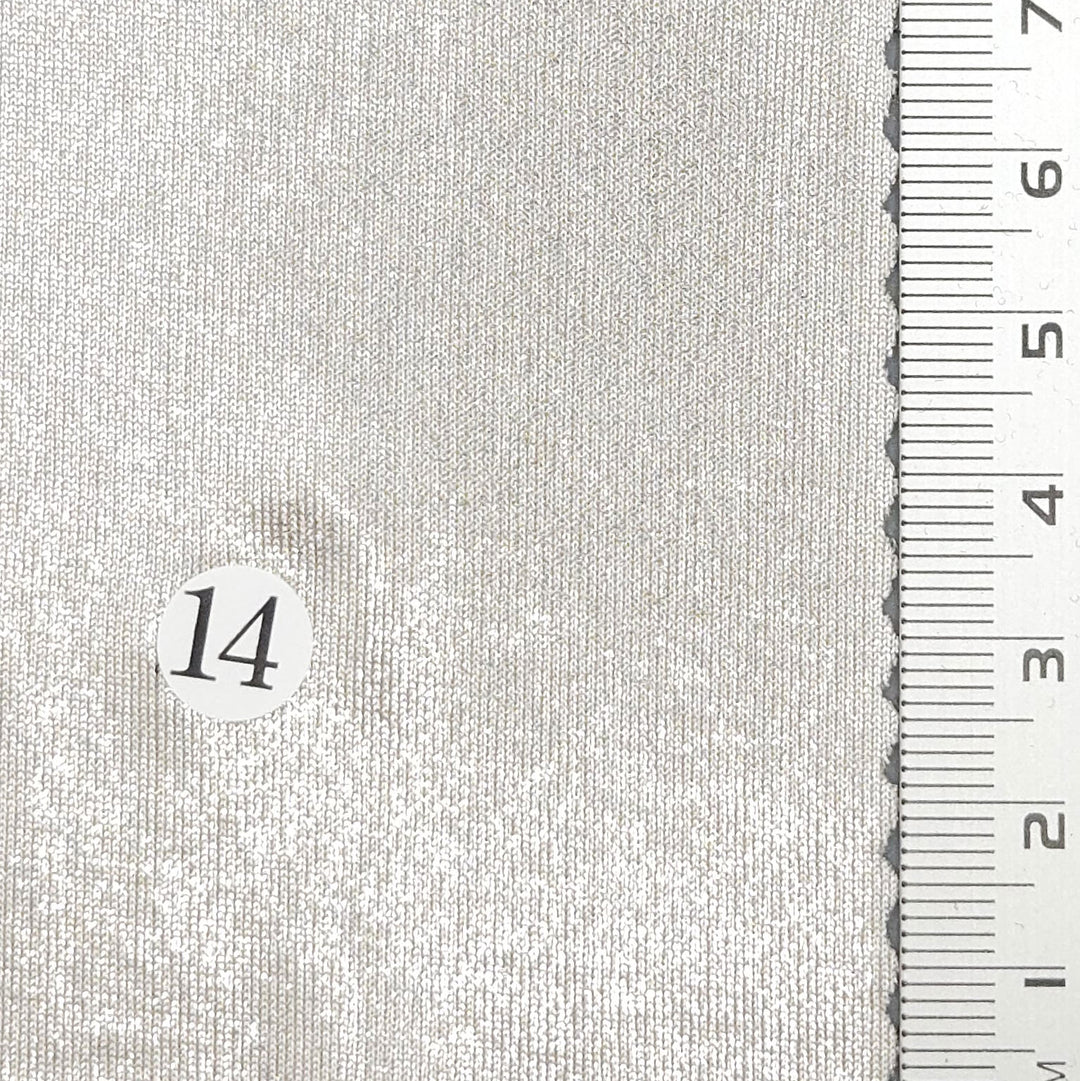 1.Turquoise/Silver (29)-2.Black/Gold (1)-3.Black/Silver (2)-4.Ivory/Silver (3)-5.Ivory/Gold (4) - Solid Foil Slinky Spandex Polyester Knit Fabric - FAB 1698