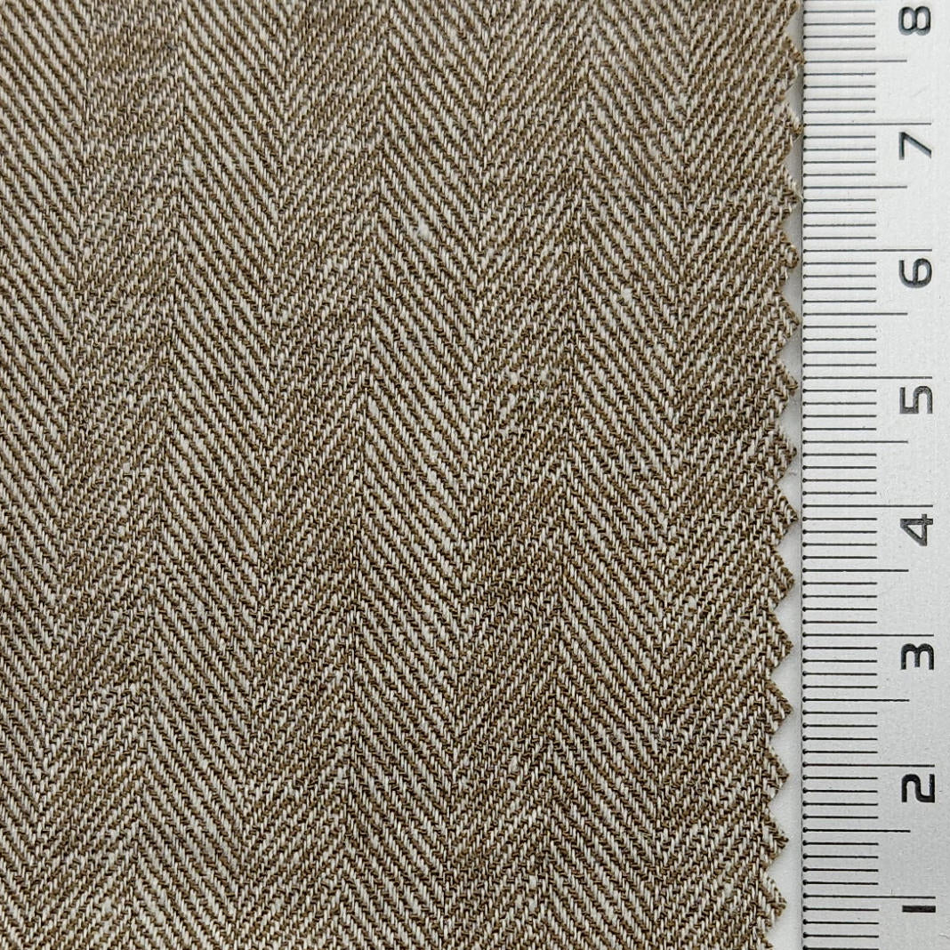 Herringbone Enzyme Washing Rayon Spandex Cotton Linen Woven Fabric - FAB1652