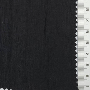 Solid Pleated Satin Acetate Polyester Tencel Woven Fabric - FAB1792 - Black