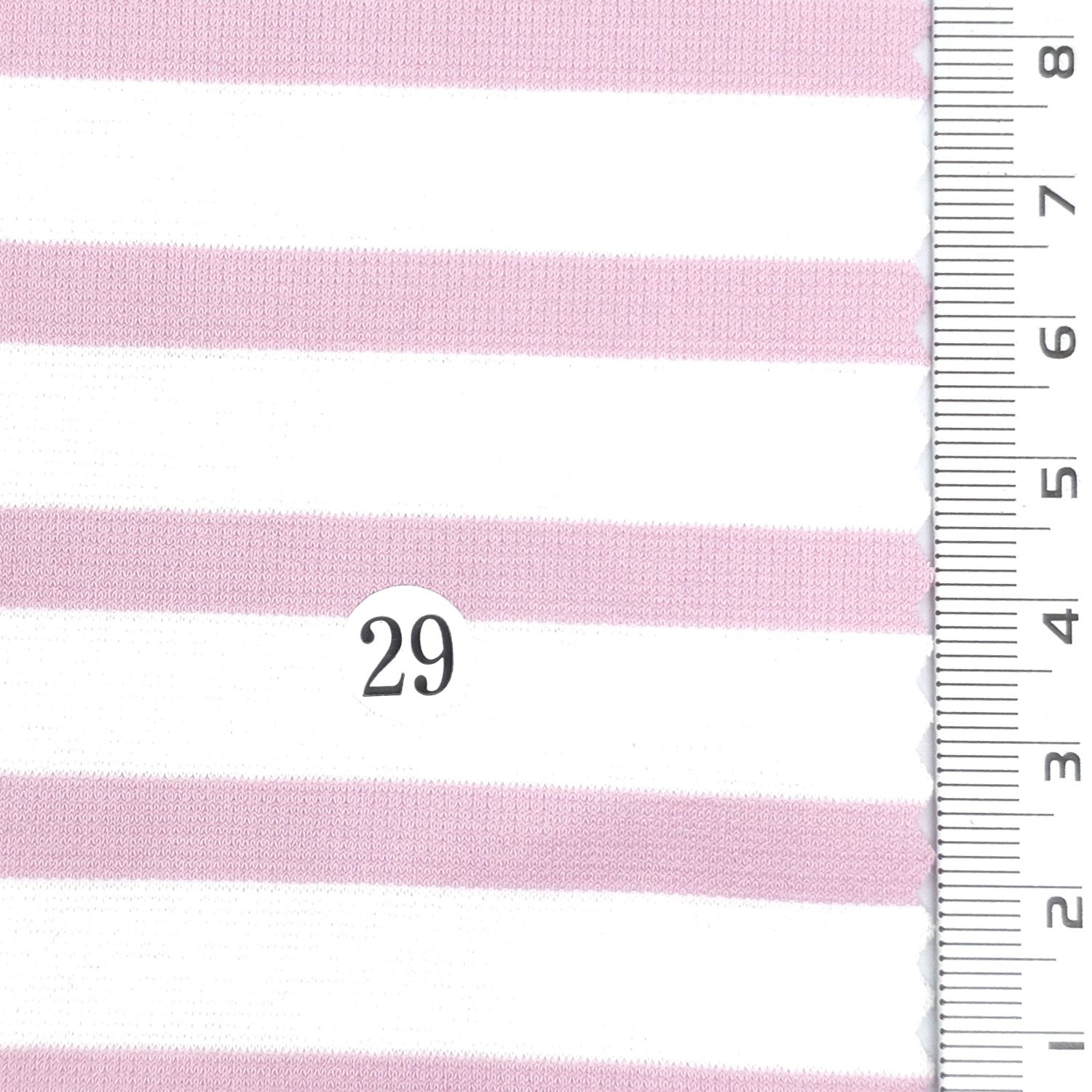 Pale Pink - Stable Medium Weight Striped Poly Cotton Span Ponte Knit Fabric - FAB 1922