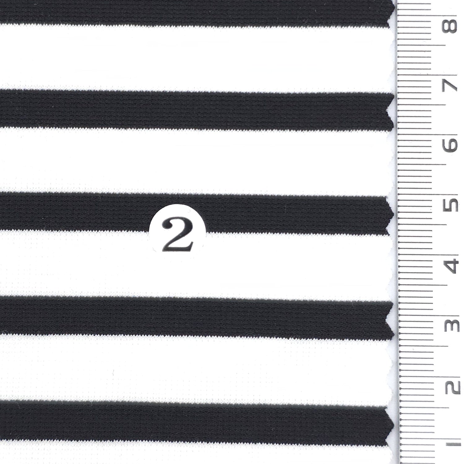 Black - Stable Medium Weight Striped Poly Cotton Span Ponte Knit Fabric - FAB 1922