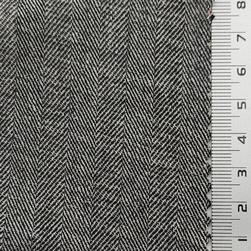 Herringbone Enzyme Washing Rayon Spandex Cotton Linen Woven Fabric - FAB1652