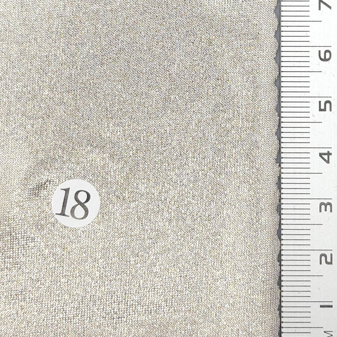 1.Turquoise/Silver (29)-2.Black/Gold (1)-3.Black/Silver (2)-4.Ivory/Silver (3)-5.Ivory/Gold (4) - Solid Foil Slinky Spandex Polyester Knit Fabric - FAB 1698