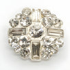 18~25mm Silver Rhinestone Cluster Button, Geometric Crystal Design, Sparkling Accent - FBTN239 - Silver / 18mm-Silver / 25mm 