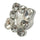 Open Square Rhinestone Button, 25mm, Silver & Clear Crystal, Shank Button - FBTN245 - Silver / 25mm 